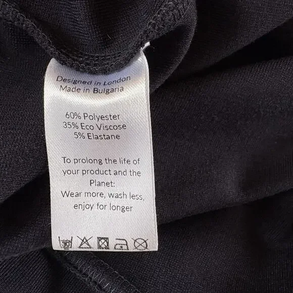 Saint + Sophia Putney Pull On Pants Size 12 Navy Blue Relaxed Straight Pockets - Picture 14 of 16